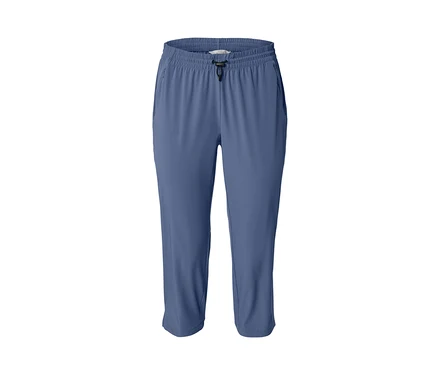 Capri fonctionnel bleu avec taille élastique et cordon de serrage.