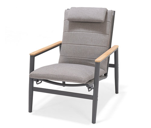 Fauteuil de salon d'extérieur ScanCom avec dossier réglable, anthracite.