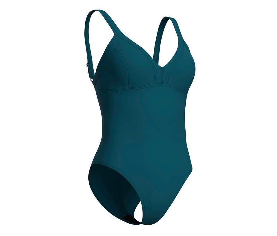 Maillot de bain sculptant pour femme Lara C-Cup arena de couleur pétrole sur fond blanc.