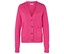 Cardigan rose avec col en V, boutons et poches.