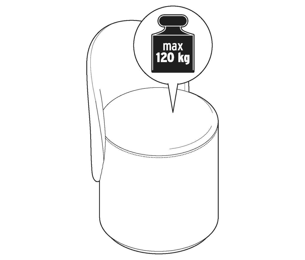 Illustration d'un tabouret pivotant avec dossier.