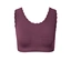 Soutien-gorge de sport violet avec dentelle.