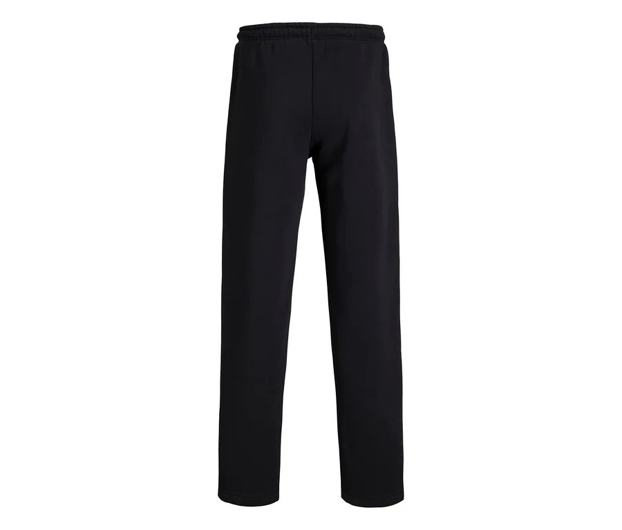 Pantalon de survêtement Jack&Jones Bradley noir avec taille élastique, vu de dos.
