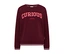 Sweatshirt CECIL bordeaux avec l'inscription rouge « CURIOUS » et « LEARNING NEVER STOPS » sur la poitrine.