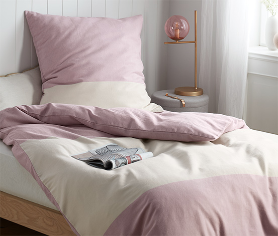 Parure de lit en flanelle, rose, taille normale