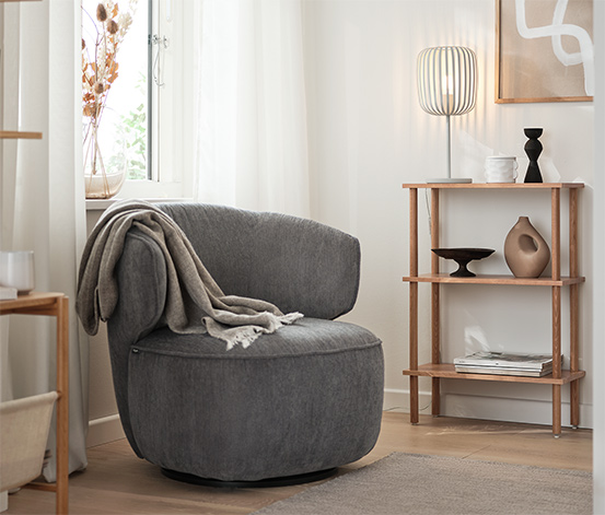 Fauteuil pivotant, gris