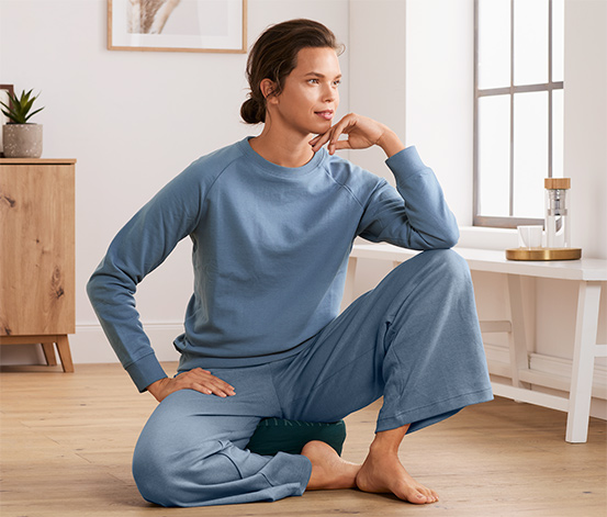 Sweat-shirt de yoga, bleu