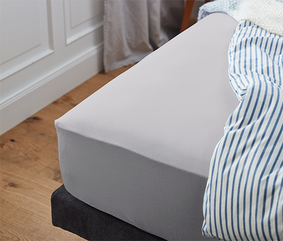 Drap-housse pour lit à sommier tapissier, grande taille, gris clair