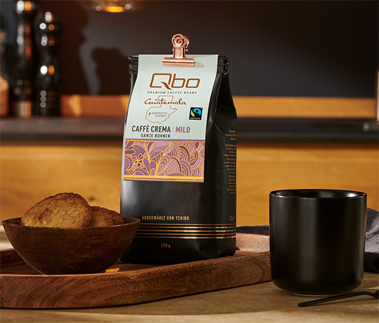 Qbo Premium Coffee Beans « coopérative Tajumuco » Caffè Crema doux – 250 g grains entiers