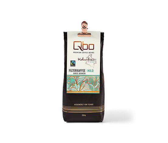 Qbo Premium Coffee Beans « Coopérative Fabicoop » Café filtre doux - 250 g en grains entiers