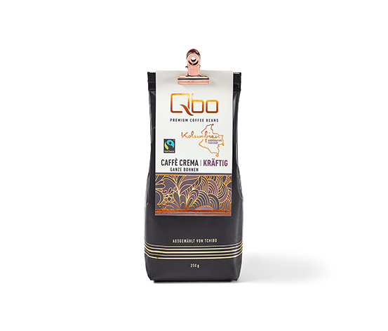 Qbo Premium Coffee Beans « Coopérative Fabicoop » Caffè Crema intense - 250 g en grains entiers