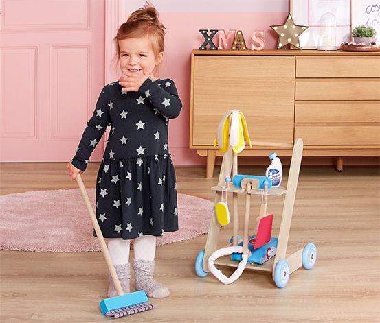 Chariot De Nettoyage En Bois Pour Enfant