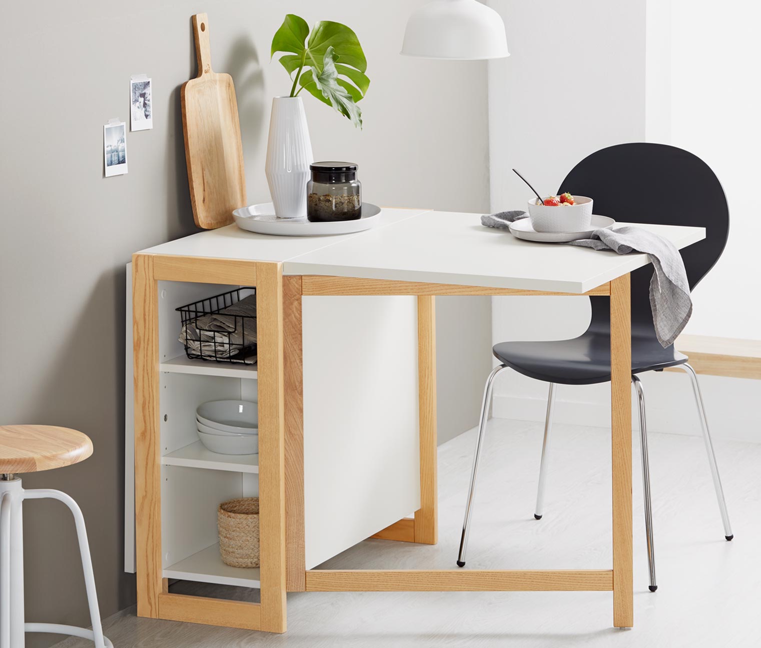 Table à manger pliable avec espace de rangement, env. 160 x 75 cm 353502