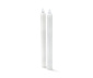 2 bougies longues à LED en cire véritable, blanc nacré