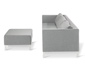 Canapé de jardin avec tissu Sunbrella®, gris clair