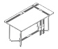 Table design aspect pierre avec piètement en métal