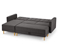 Canapé-lit d’angle à ressorts avec banc de rangement