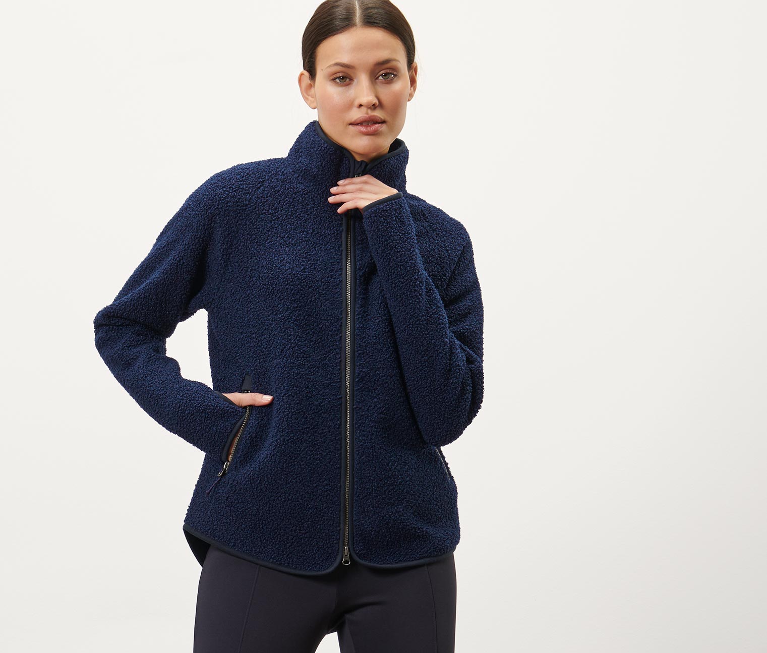 Veste en peluche, bleue