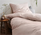 Parure de lit en lin, taille normale, rose