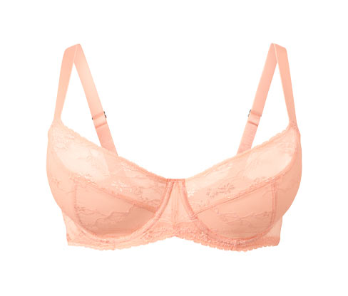 Soutien-gorge à armatures avec de la dentelle, abricot