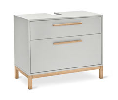 Meuble sous-vasque « Eklund » avec 2 tiroirs, gris clair