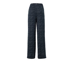 Pantalon palazzo imprimé, bleu foncé-blanc crème