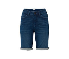 Jeans Bermuda – coupe « Lea », denim bleu foncé