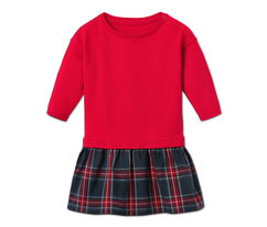 Robe en maille avec jupe à carreaux