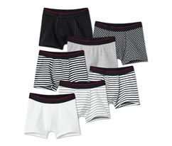 7 boxers pour garçons, noir-blanc