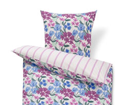 Parure de lit en renforcé, taille normale, blanc floral