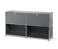 Buffet en métal « CN3 » à abattants amovibles, gris