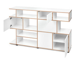 Bibliothèque aux bords multiplis en bois véritable