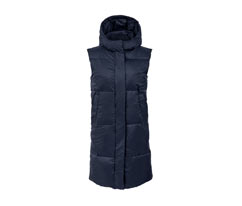 Long gilet matelassé avec capuche
