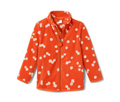 Veste en polaire pour tout-petit avec imprimé à fleurs sur toute la surface