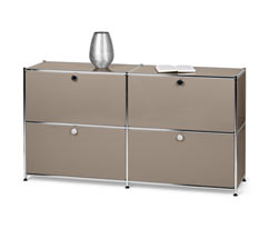 Buffet en métal « CN3 » avec 4 compartiments à abattant, taupe