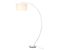Lampadaire arc avec abat-jour textile, blanc