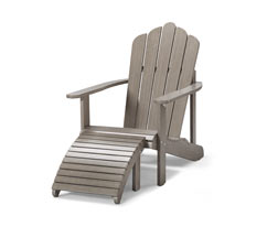 Fauteuil de jardin avec repose-pieds, gris