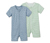 2 pyjamas courts, vert-bleu