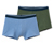 Bleu et vert olive