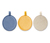 3 lingettes démaquillantes XL réutilisables, bleu, jaune et marron