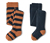 2 paires de collants thermiques, bleu - 1x bleu, 1x bleu-marron à rayures
