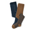 2 paires de collants thermiques, bleu et marron avec rayures bleues