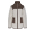 Veste en peluche beige et marron