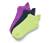 3 paires de chaussettes de sport fonctionnelles, violet, vert citron, bleu foncé - Multicolore