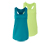 2 tops fonctionnels, turquoise et vert citron - Turquoise et vert citron