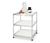 Table d'appoint en métal « CN3 » avec plateau supérieur en verre, blanche