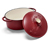 Cocotte en fonte, ovale, rouge
