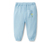 Pantalon tissé à taille élastique en coton bio, bleu
