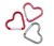 3 mousquetons « coeur »