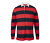 Polo manches longues, bleu marine-rouge